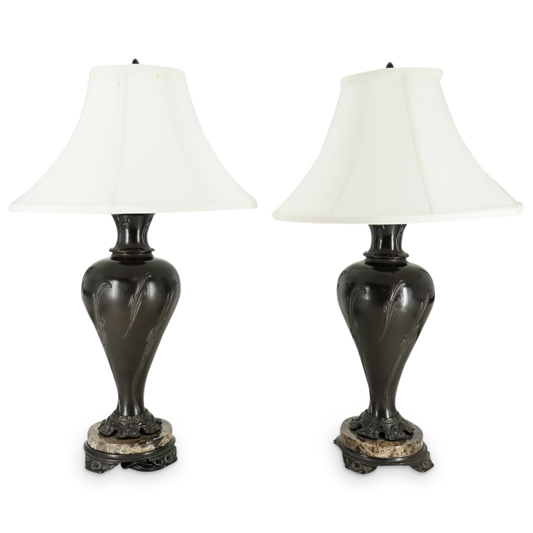 Pair Of Japonisme Mixed Metal Vase Table Lamps (1 of 8)