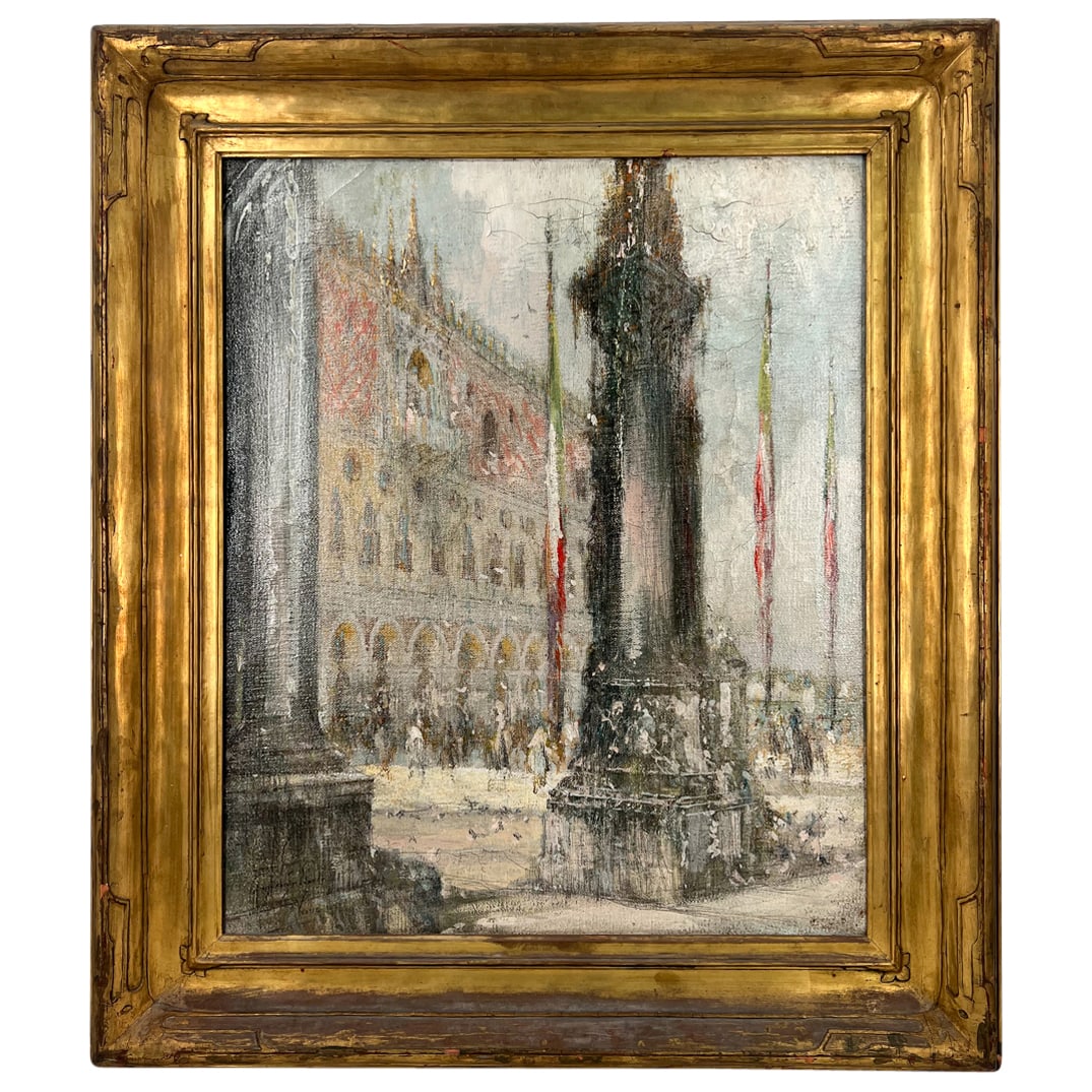 George Wharton Edwards (American, 1859-1950) Oil on Canvas Venetian Painting (1 of 3)