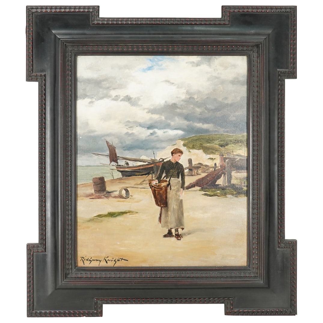 Ex Christie's Daniel Ridgway Knight (1839-1924) "At Etreat" Oil On Canvas (1 of 11)