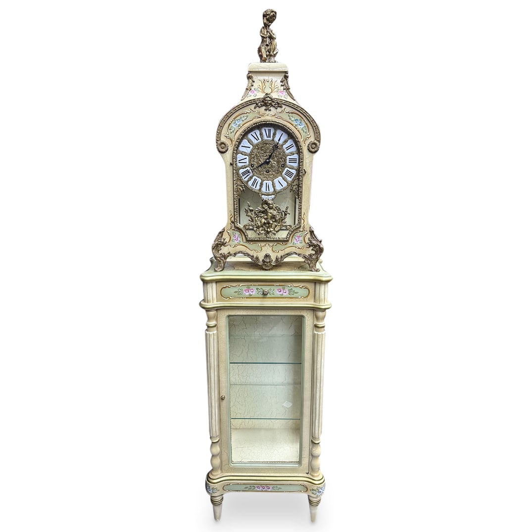 Italian Tiffany Wood Lacquered Pedestal Clock (1 of 7)
