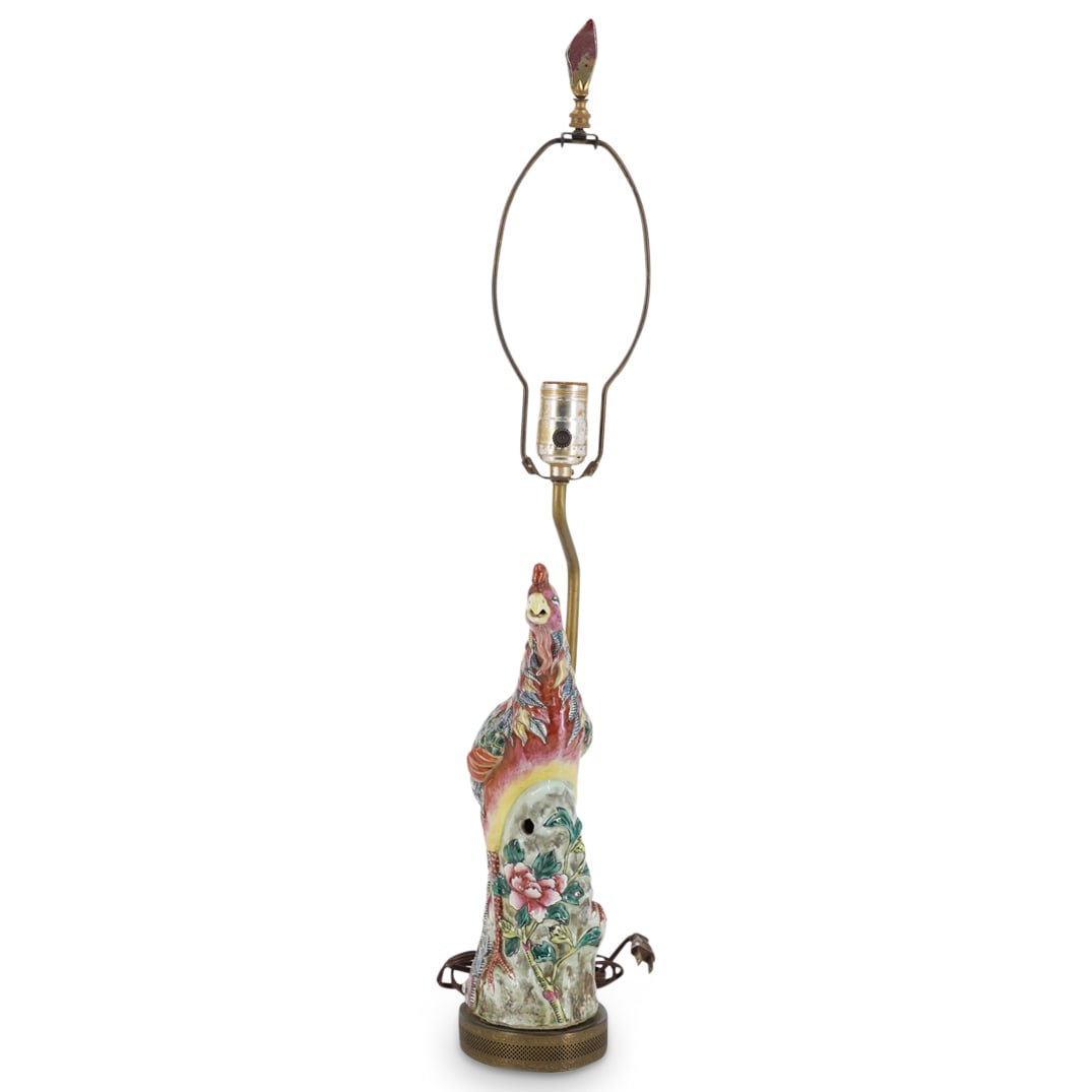 Chinese Export Porcelain Phoenix Converted Lamp (1 of 6)