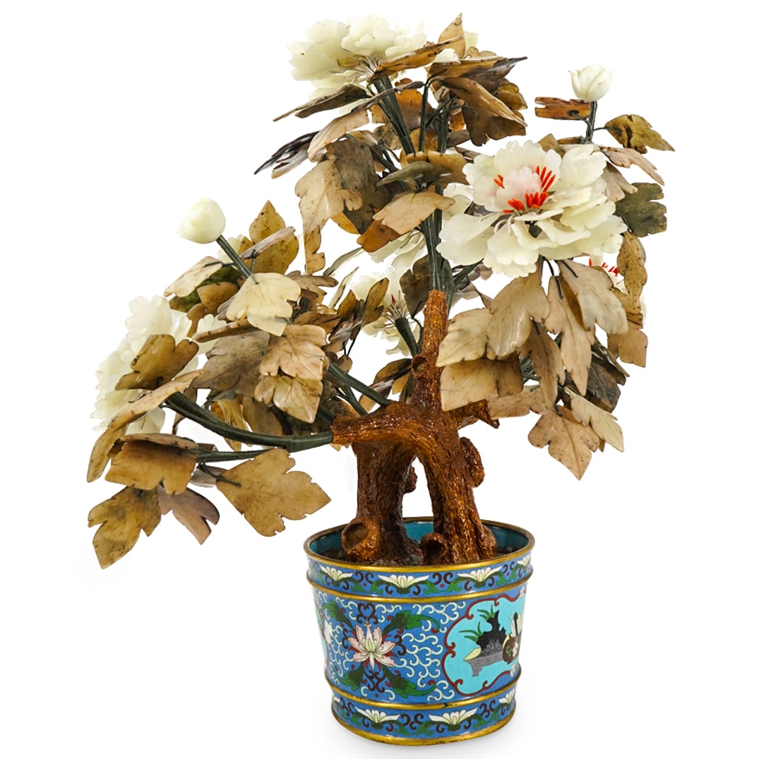 A Fine Chinese Cloisonne Jade Tree (1 of 13)