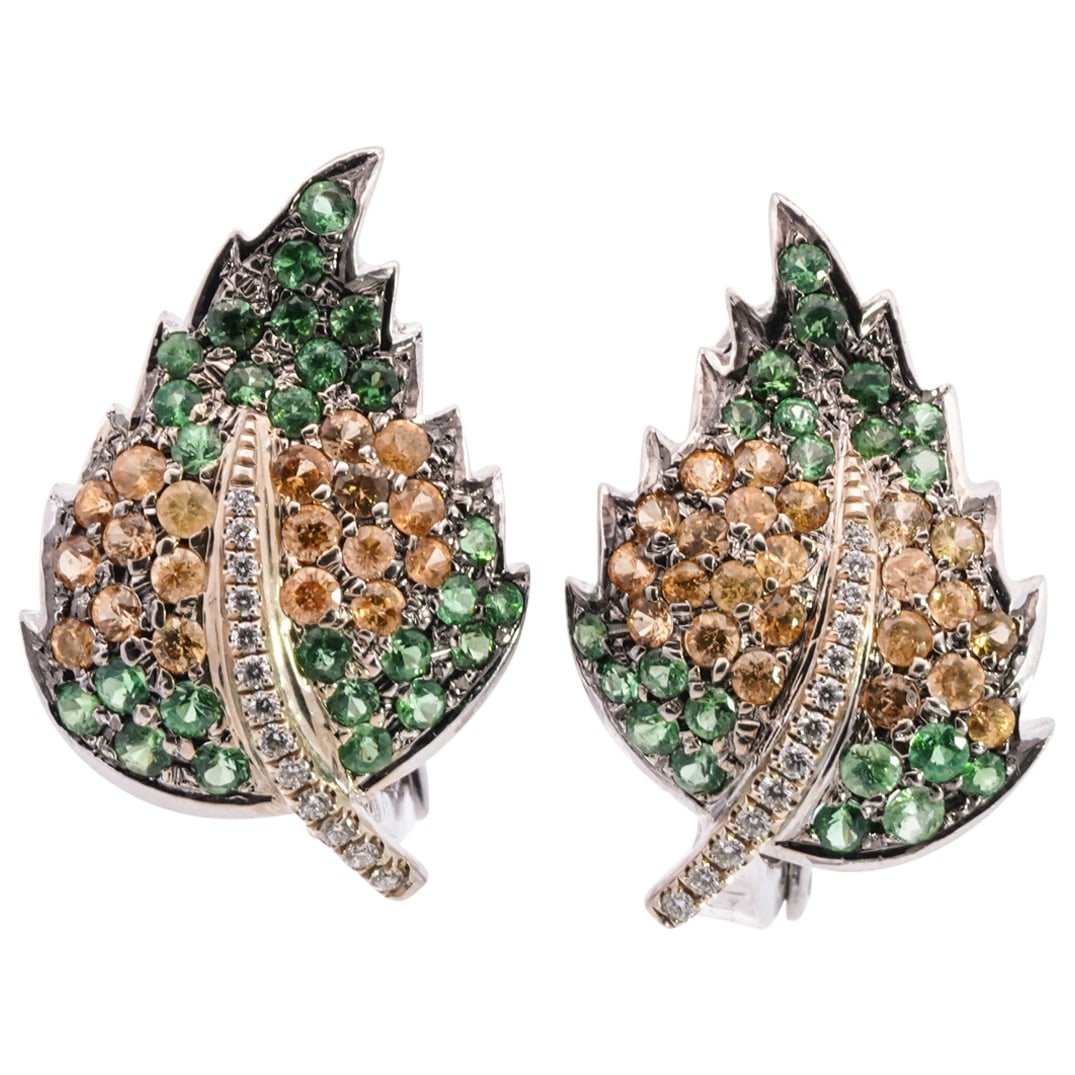 Pair of Kanaris 18k Gold, Diamond and Gemstone Earrings (1 of 4)