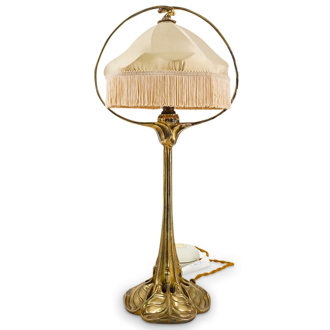 Art Nouveau Edward Colonna (1862-1948) Bronze Table Lamp, Signed (1 of 7)