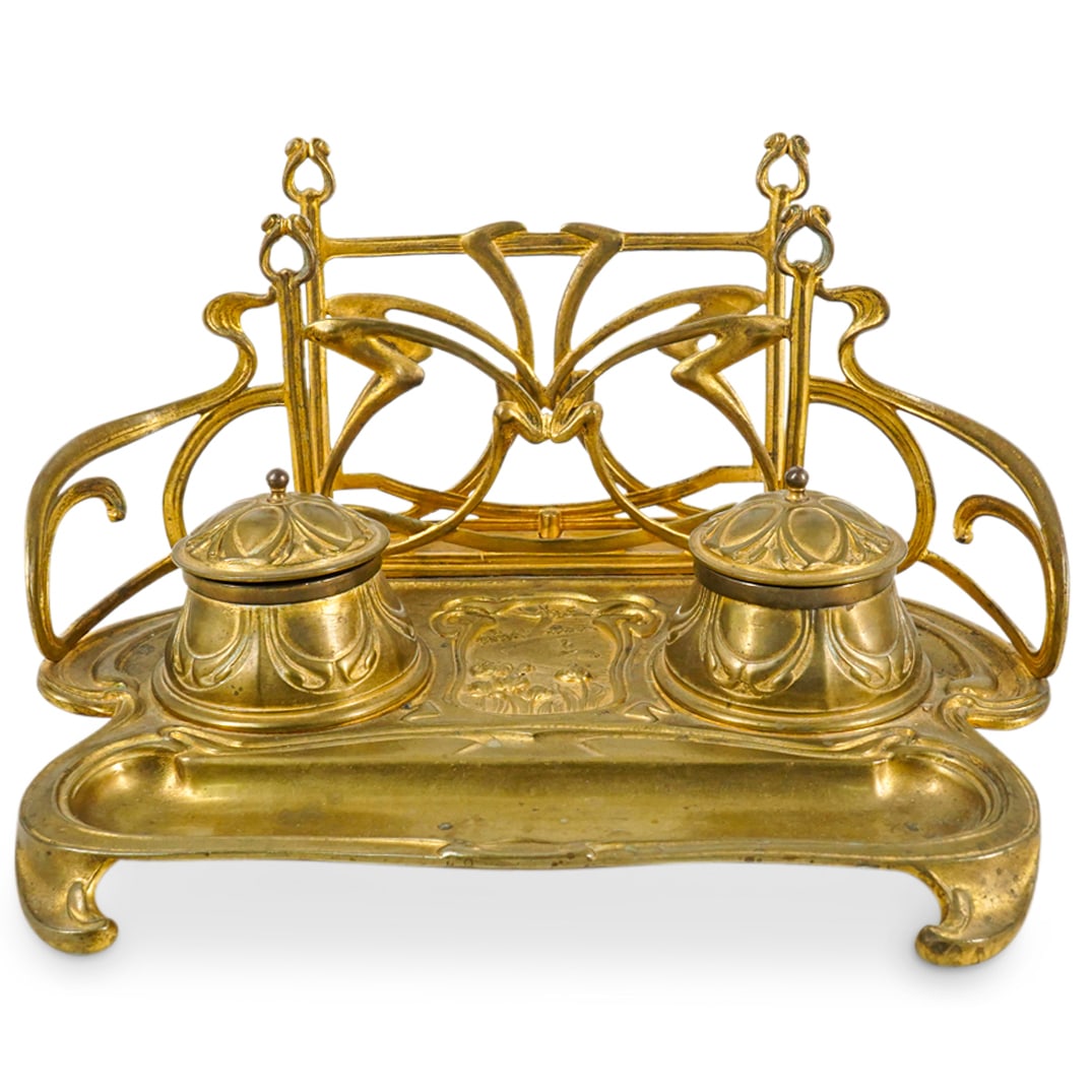 Art Nouveau Maison Moderne Gilt Bronze Double Inkwell (1 of 4)