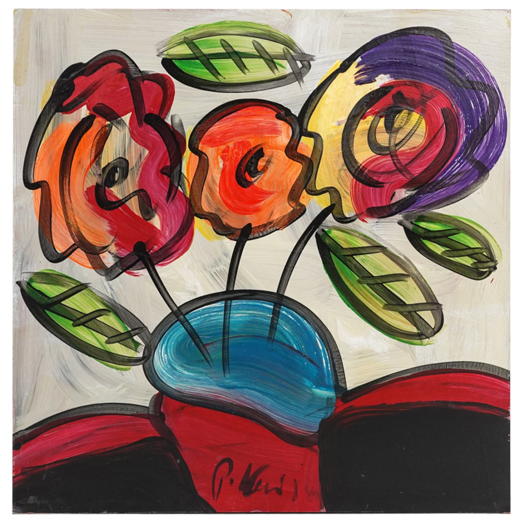 Peter Keil (German, B. 1942) Floral Oil On Panel (1 of 5)