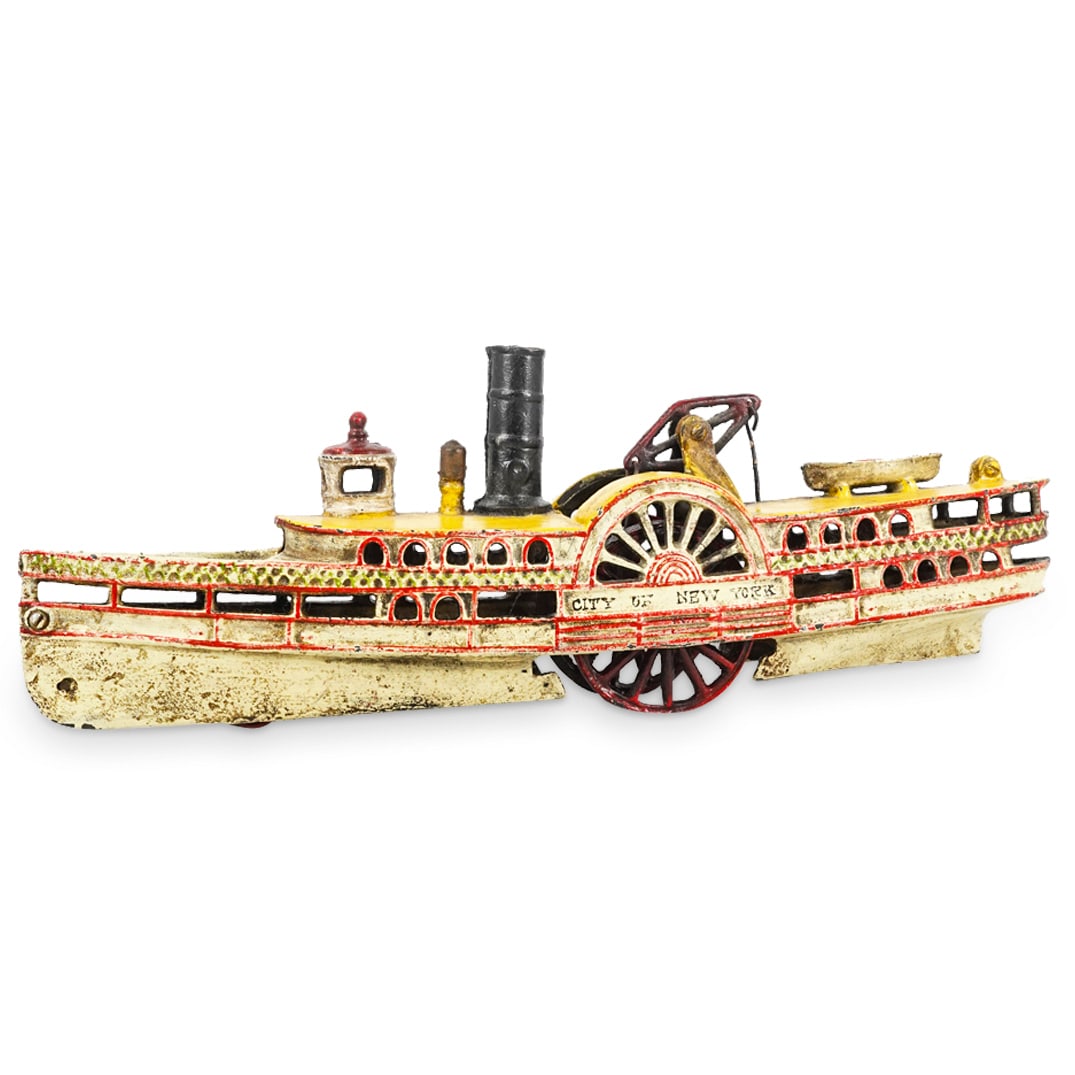 Antique Harris City of New York Steamboat Side wheeler Cast Iron Toy (1 of 7)