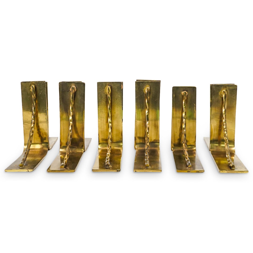 (12 Pc) Handmade Gilt Metal Bookends (1 of 5)