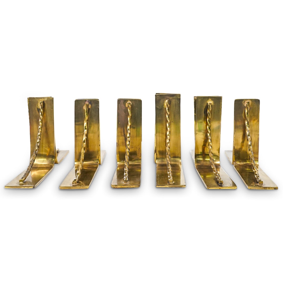 (12 Pc) Handmade Gilt Metal Bookends (1 of 4)