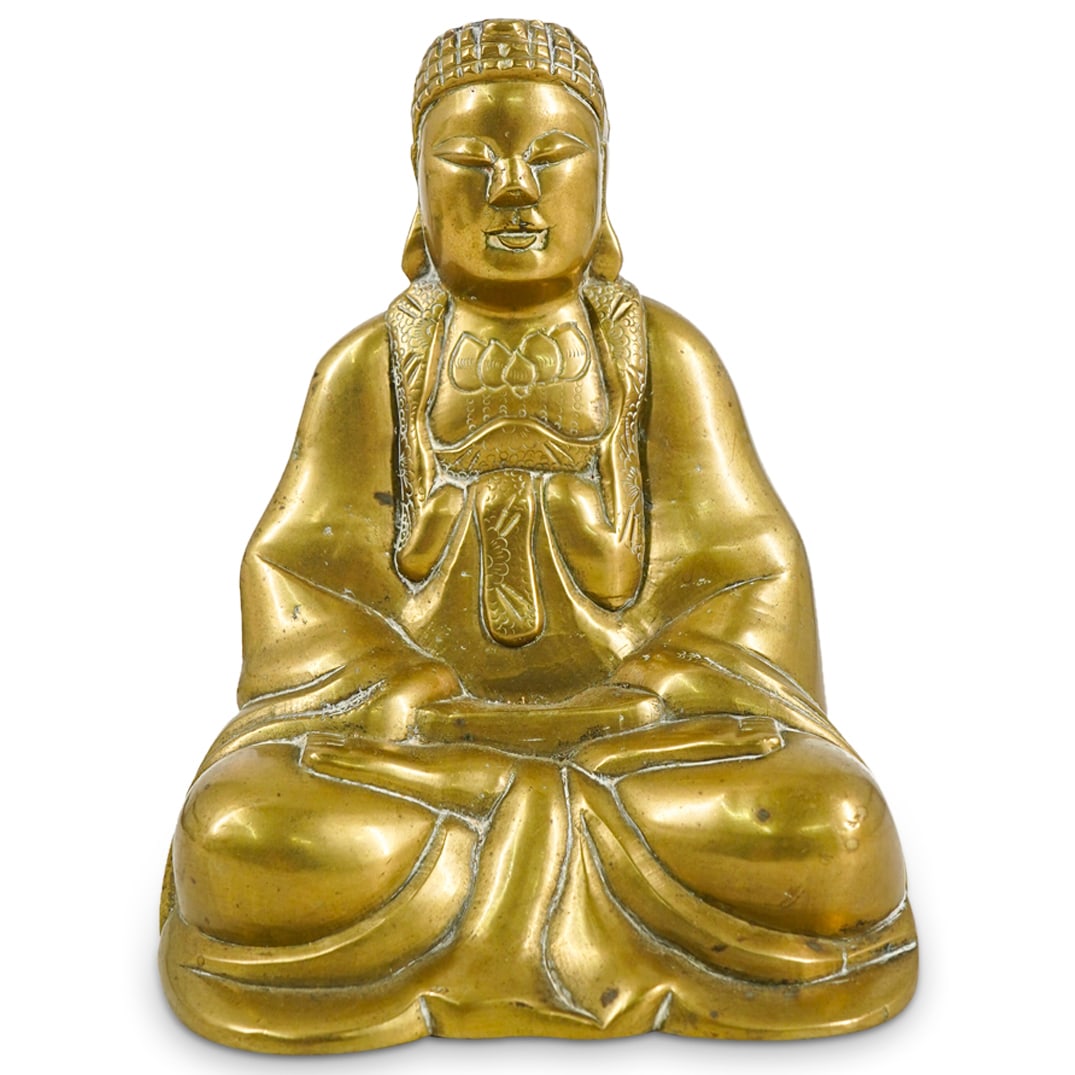 Vintage Chinese Brass Buddha (1 of 4)