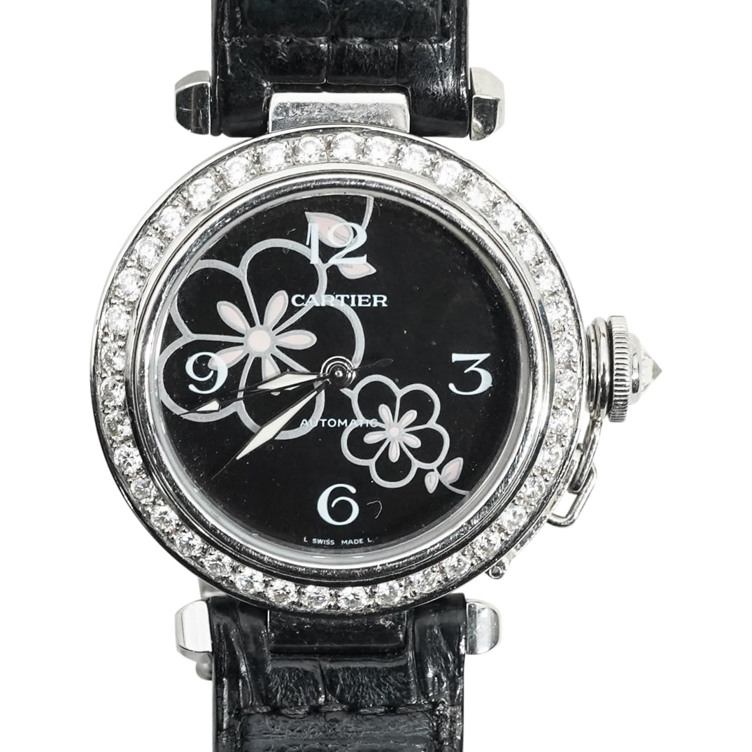 Cartier Pasha C Winter Flower and Diamond Bezel Watch (1 of 6)