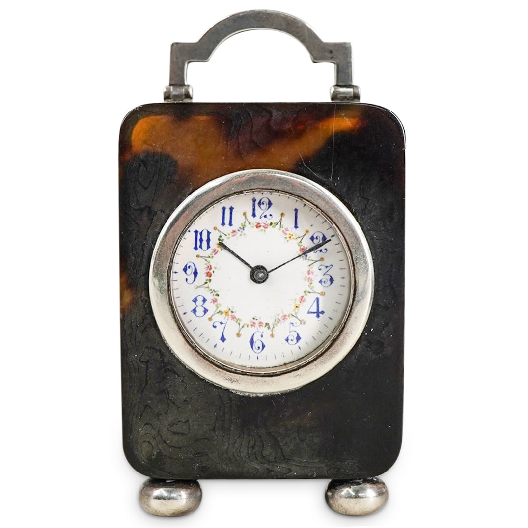 Antique English Sterling Mounted Carriage Clock (1 of 7)