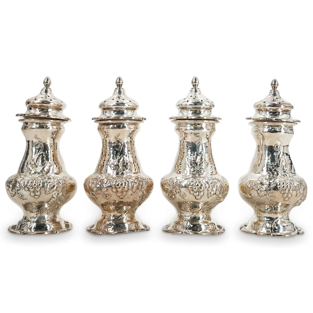 (4 Pc) English Sterling Silver Salt Shakers (1 of 7)