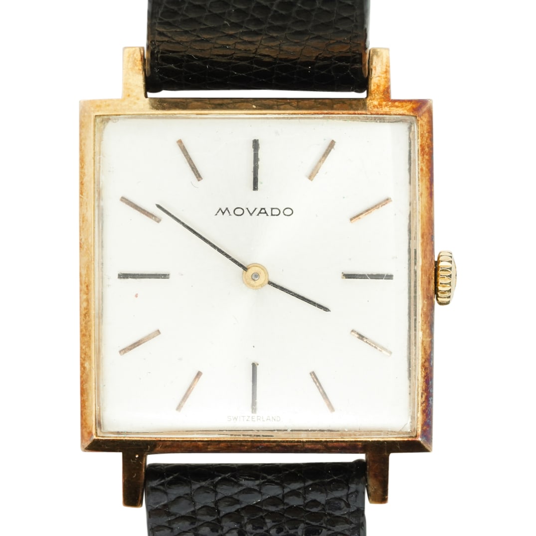 Vintage Movado 18k Gold Ultra Leather Watch (1 of 5)