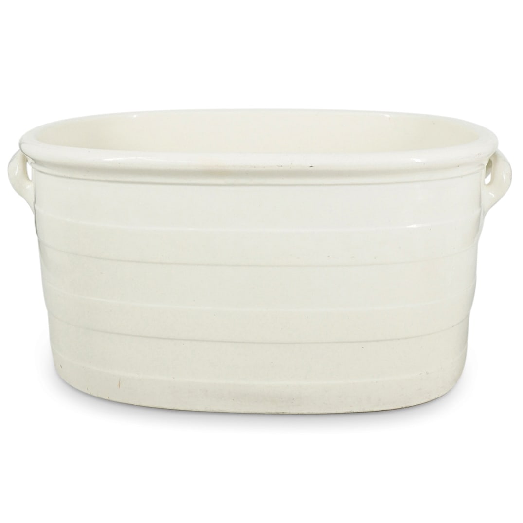 Antique Large Wedgwood Creamware Foot Bath Basin (1 of 7)