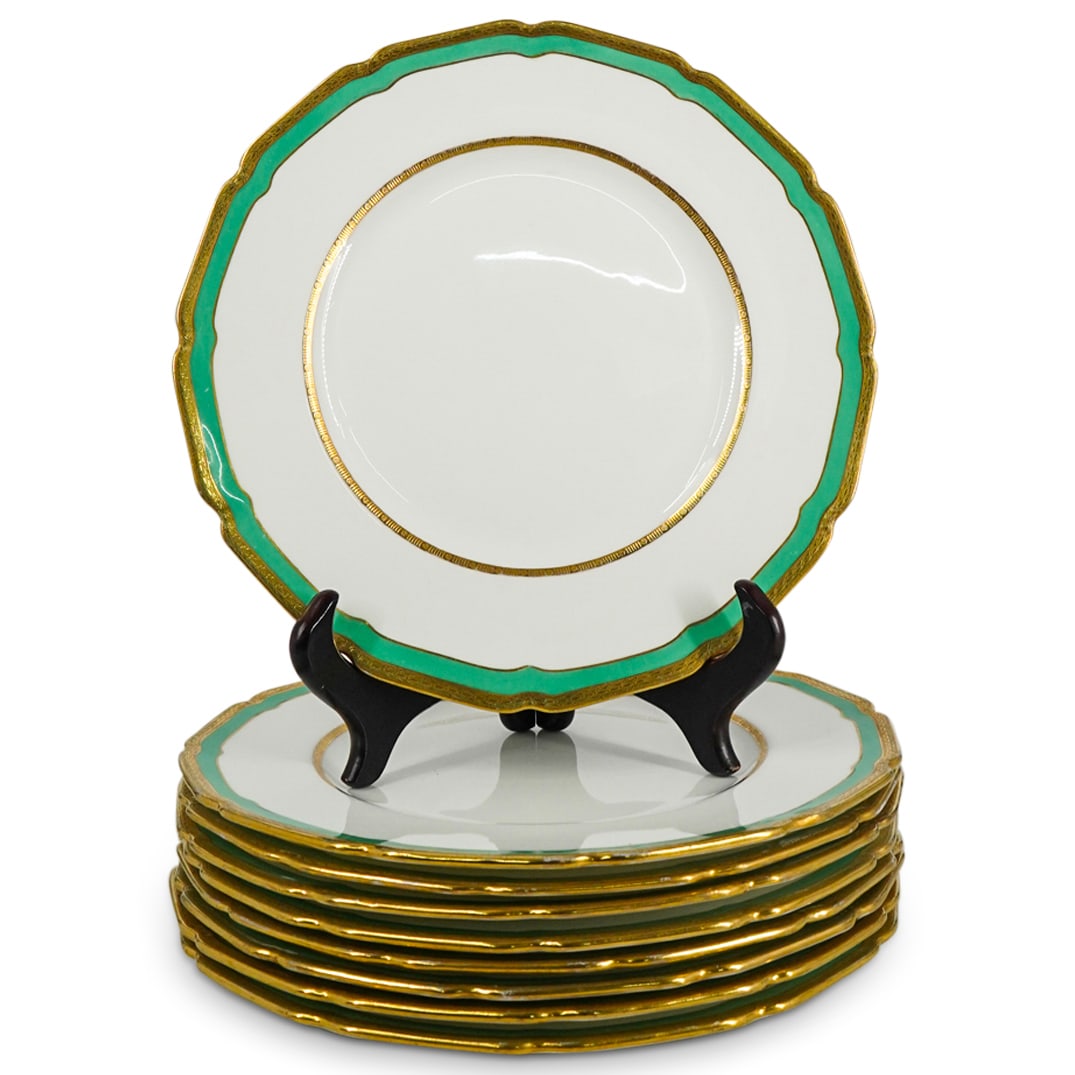 (9Pc) Royal Doulton Tiffany & Co. Porcelain Dinner Plates (1 of 3)