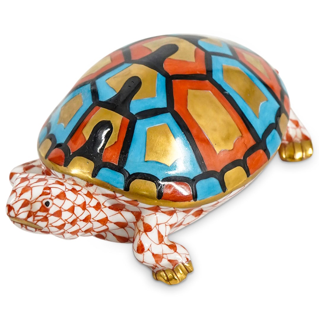 Herend Porcelain "Turtle" Rust Fishnet Figurine (1 of 4)