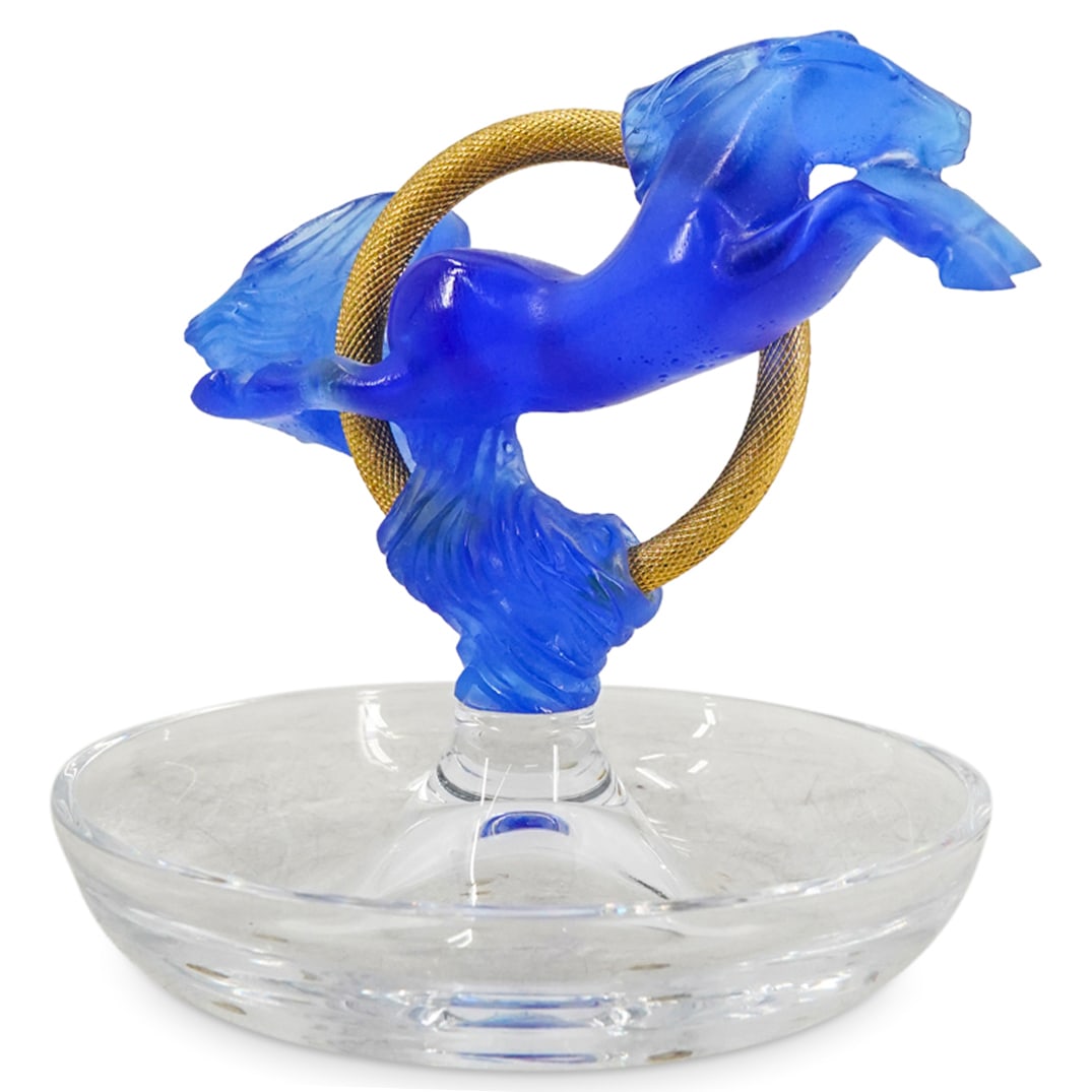 Daum Pate De Verre Crystal Horse Tray (1 of 3)