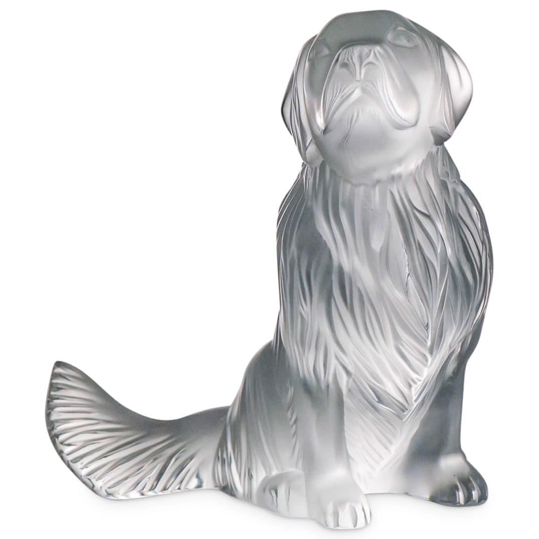 Lalique Crystal "Golden Retriever" Figurine: DESCRIPTION: A Lalique crystal "Golden Retriever" figurine in clear crystal. Signed "Lalique France" CIRCA: 20th Cent. ORIGIN: France DIMENSIONS: H: 4 1/2" W: 5" CONDITION: Great Condition. Unless oth
