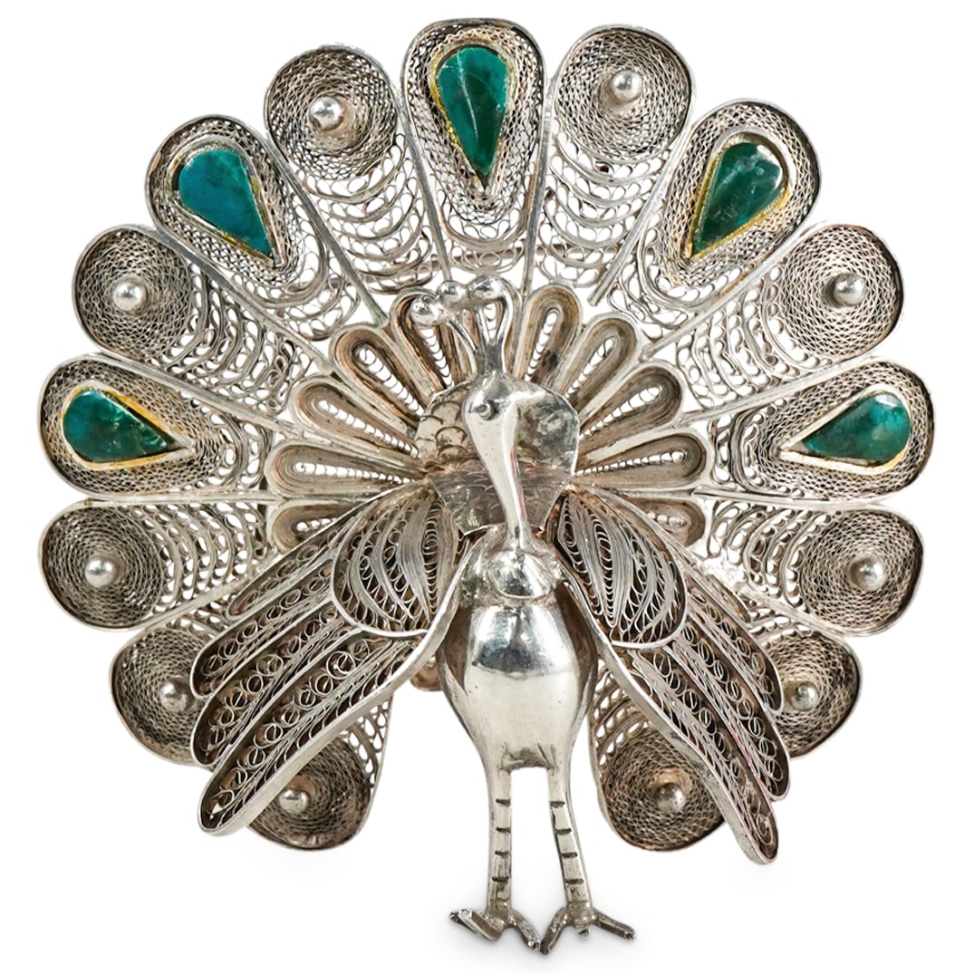 Sterling Silver Peacock-Shaped Filigree Card Holder (1 of 4)