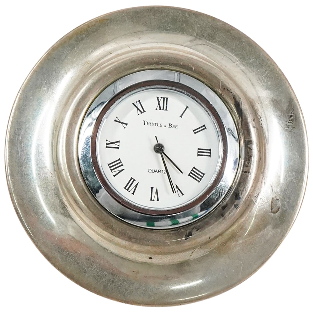 Thistle & Bee Sterling Silver Desk Clock (1 of 3)