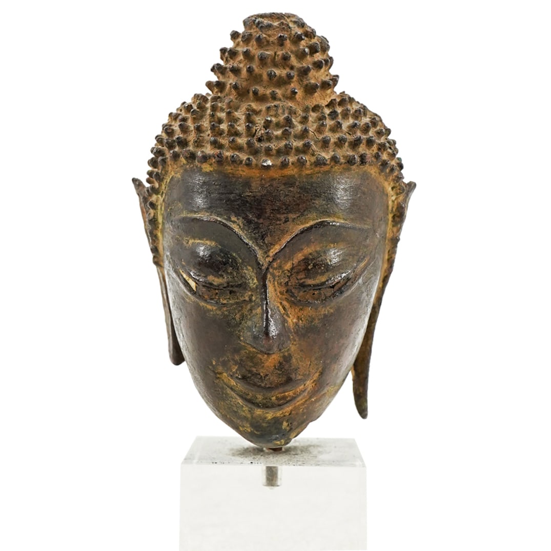 Antique Bronze Buddha Head (1 of 3)
