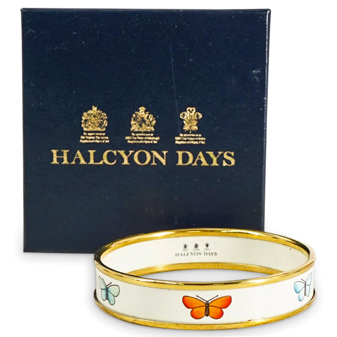 Vintage Halcyon Days Enamel Bangle Bracelet (1 of 5)