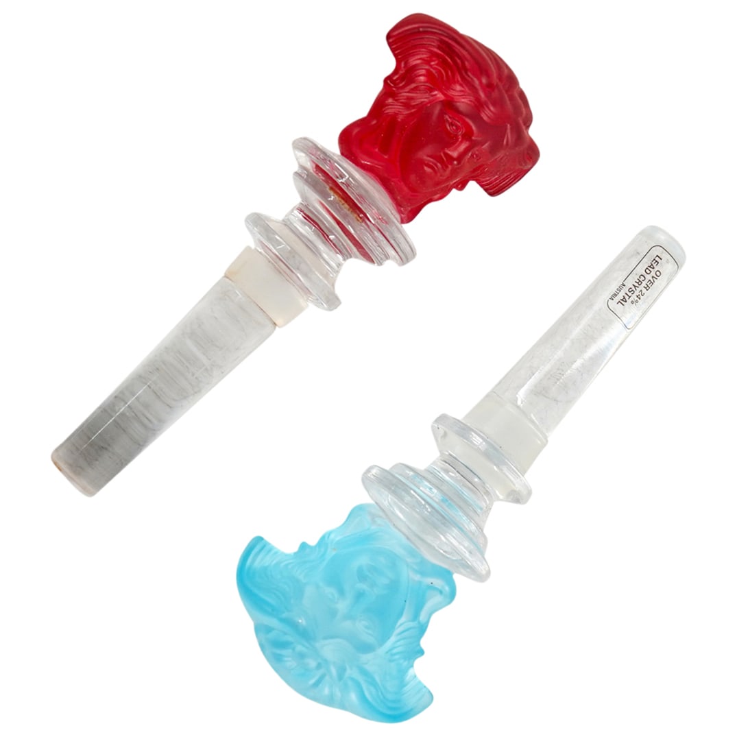 (2 Pc) Rosenthal Versace Medusa Head Bottle Stoppers (1 of 6)
