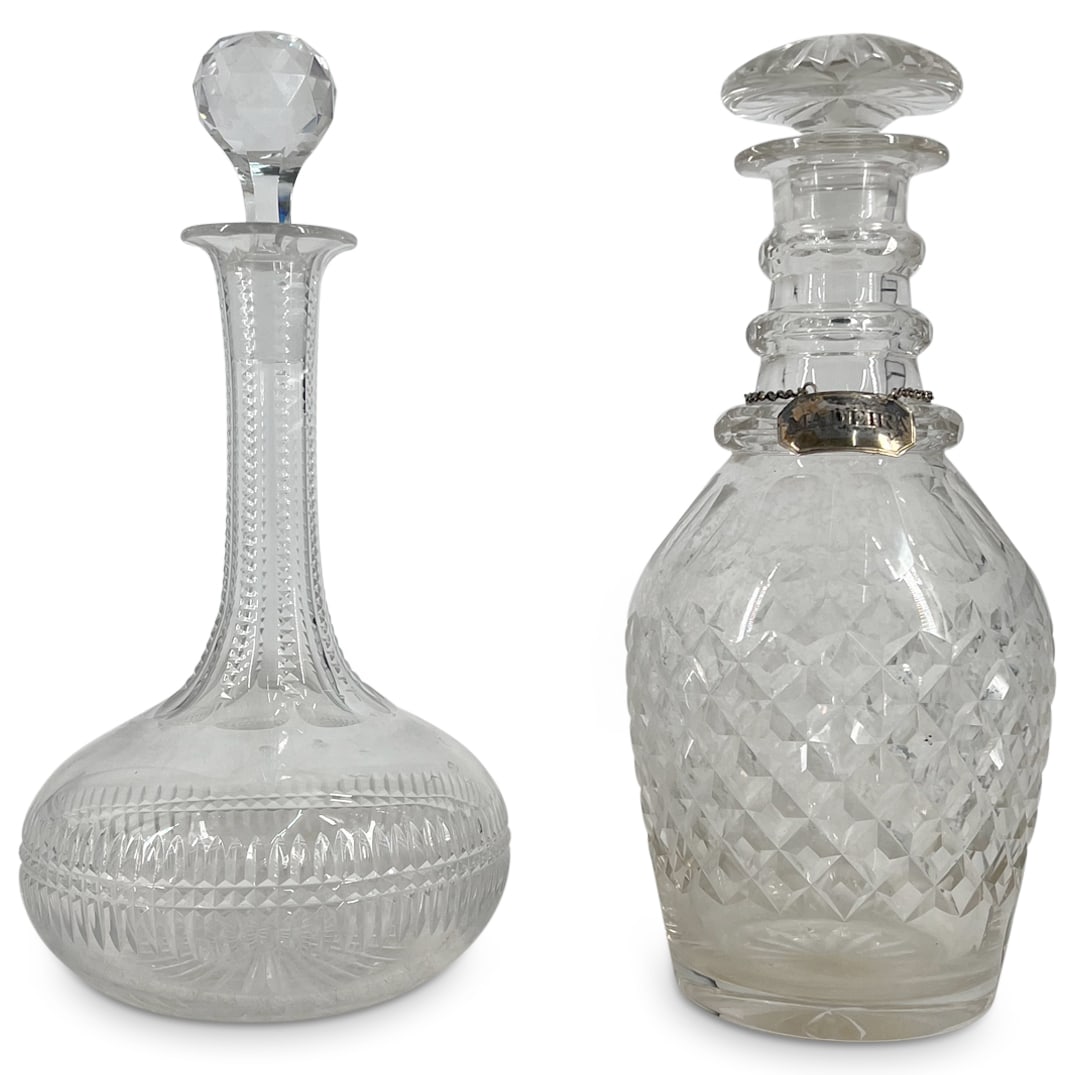 (2 Pc) Probably Baccarat Cut Crystal Decanters (1 of 3)