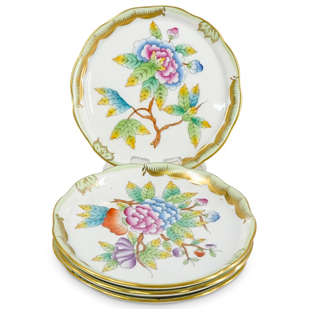 (4 Pc) Herend Porcelain "Queen Victoria" Coaster Set (1 of 3)