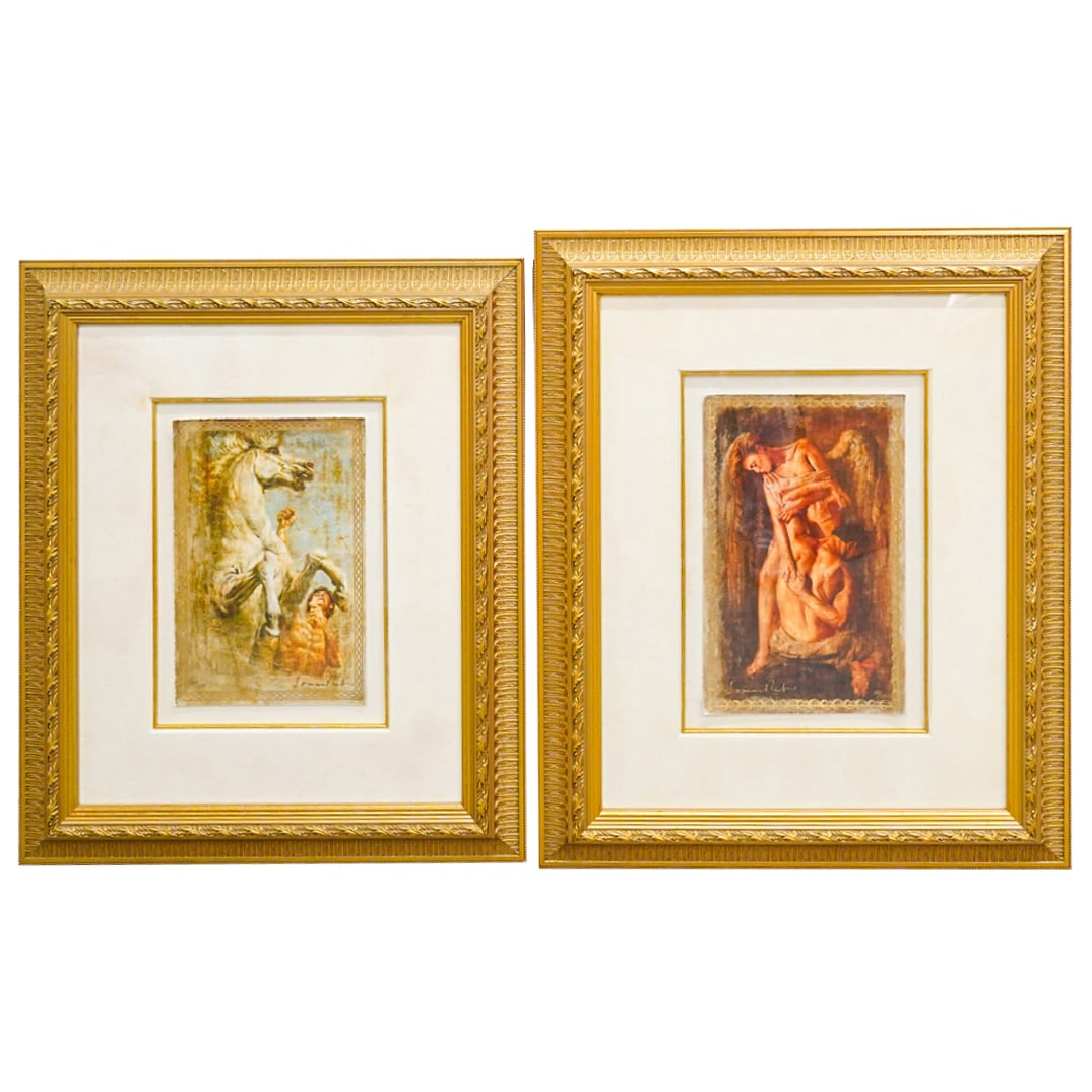 (2 Pc) Tomasz Rut (B. 1961) Hand Embellished Serigraphs (1 of 12)