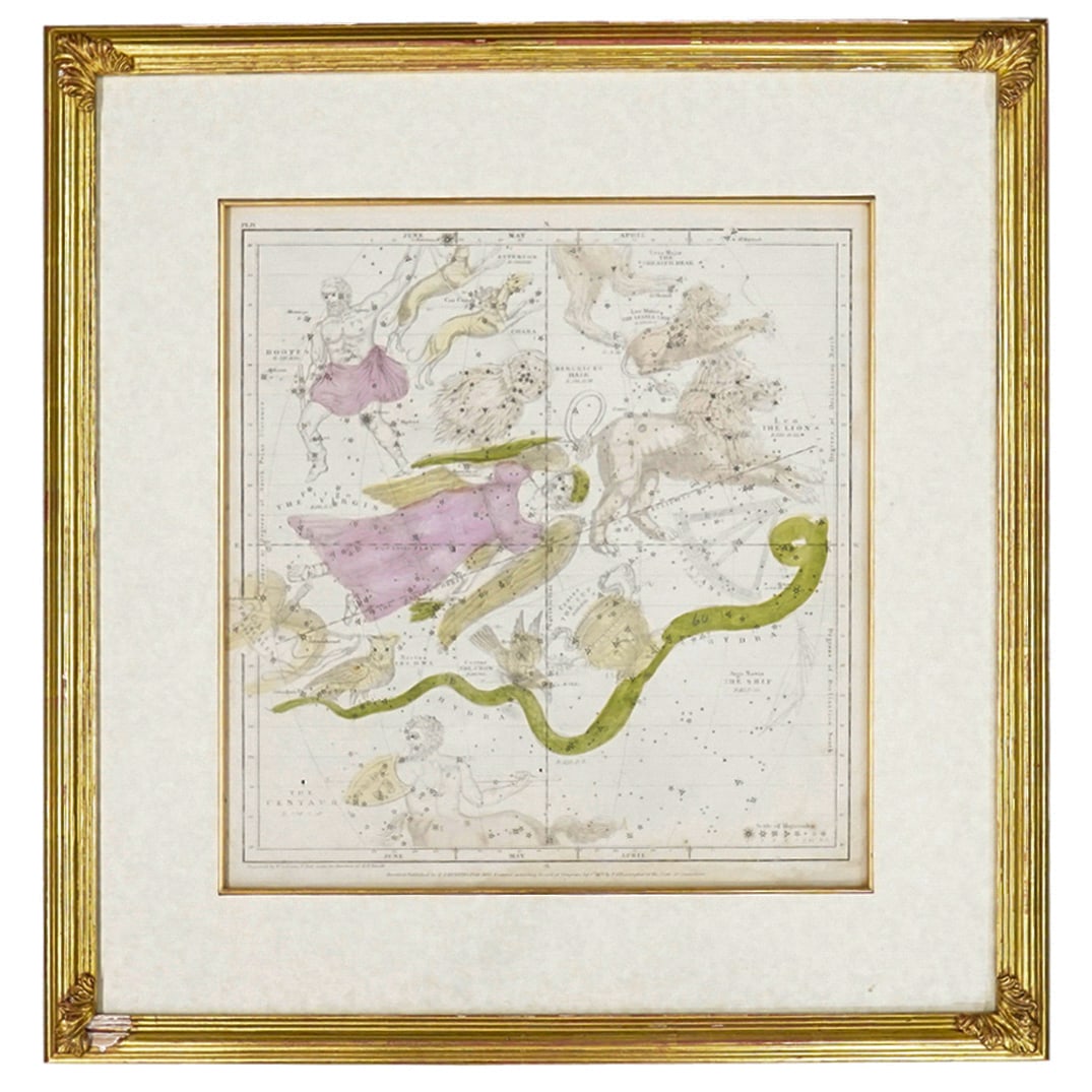 1835 American Hand Colored Star Map (1 of 7)