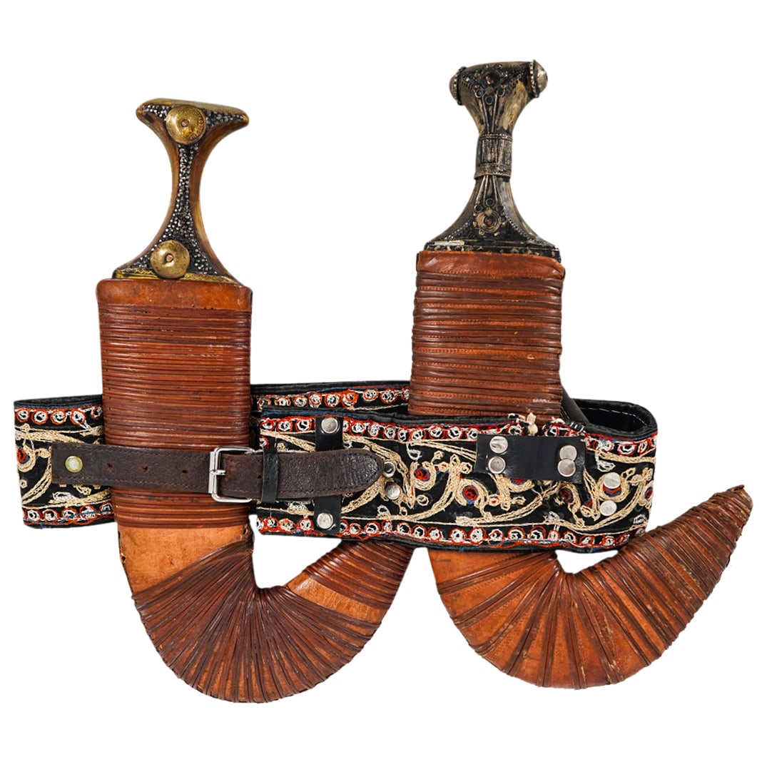 Pair Jambiya Daggers W/ Belt & Sheaths (1 of 6)