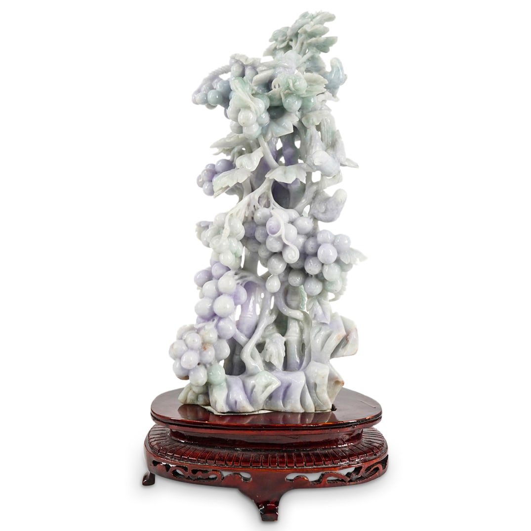 Antique Chinese Jadeite Grapevines W/ Stand (1 of 5)