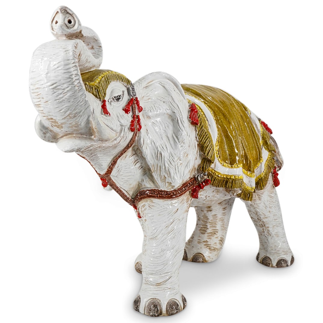 Vintage Italian Painted Terracotta Elephant (1 of 6)