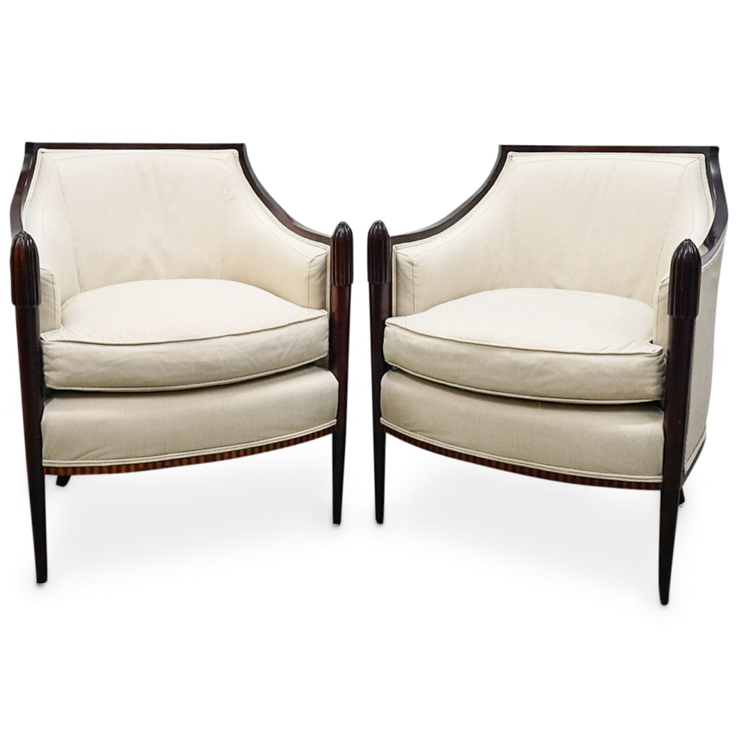 Pair Of Baker Furniture Carved Wood Chairs (1 of 9)