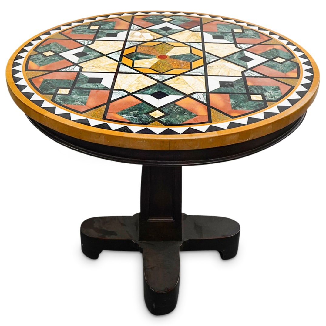 Antique Italian Grand Tour Pietra Dura Round Occasional Table (1 of 5)
