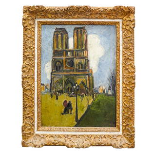 Pierre De Belay (French, 1890-1947) Notre Dame Oil On Canvas: DESCRIPTION: Oil on canvas painting by Pierre de Belay (French, 1890 - 1947) depicting the cathedral of Notre Dame in Paris. Signed at lower right. CIRCA: Early - Mid 20th Century ORIGIN: French