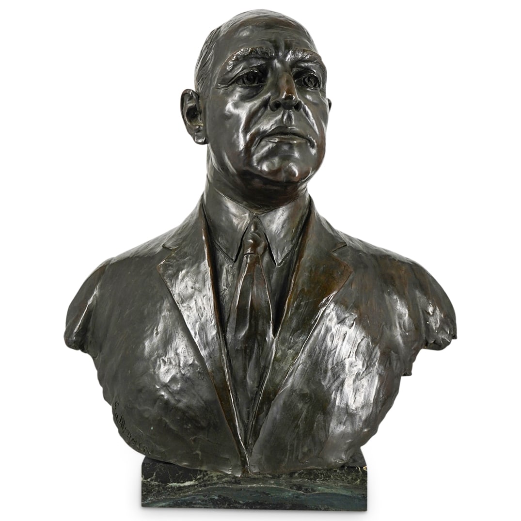 Francesco LaMonaca (1882-1926) Bronze Older Man Bust (1 of 6)