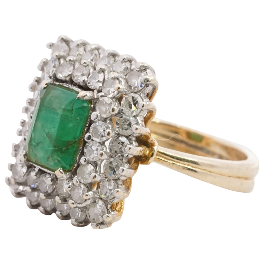 Antique 14k Gold, Emerald and Diamond Ring (1 of 4)