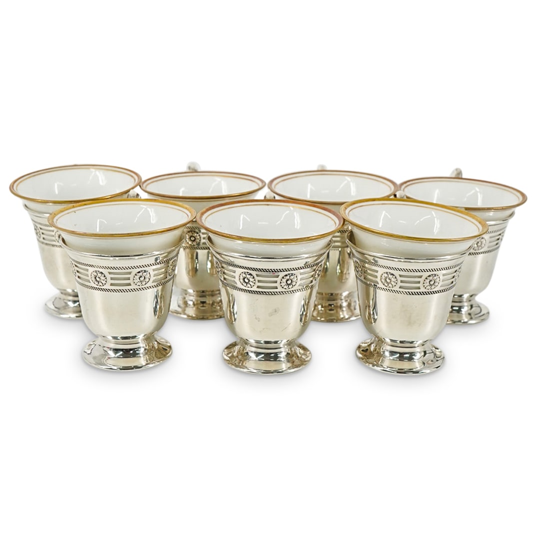 (7 Pc) Webster Company Sterling Silver And Porcelain Demitasses (1 of 6)