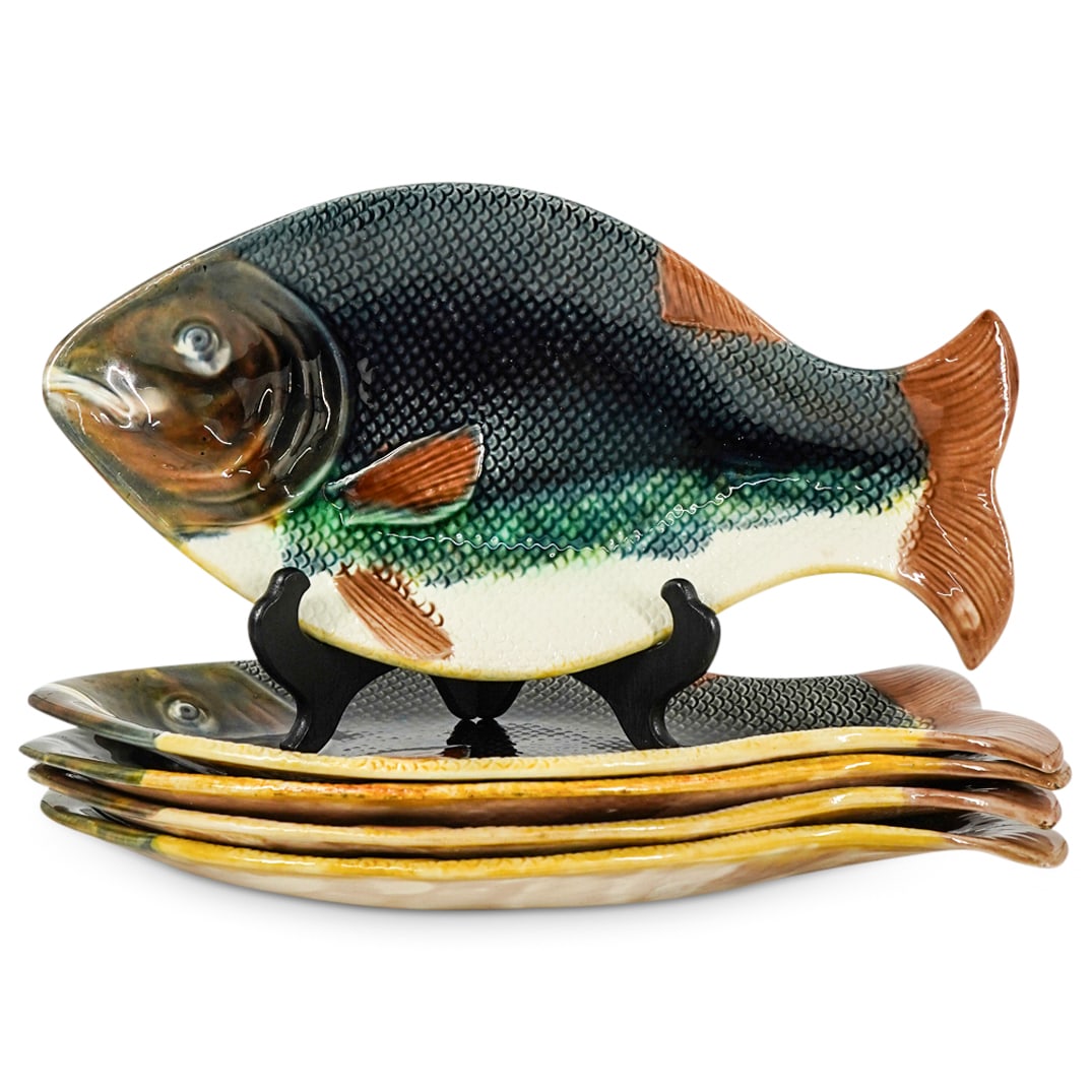 (5Pc) Majolica Fish Plates (1 of 5)