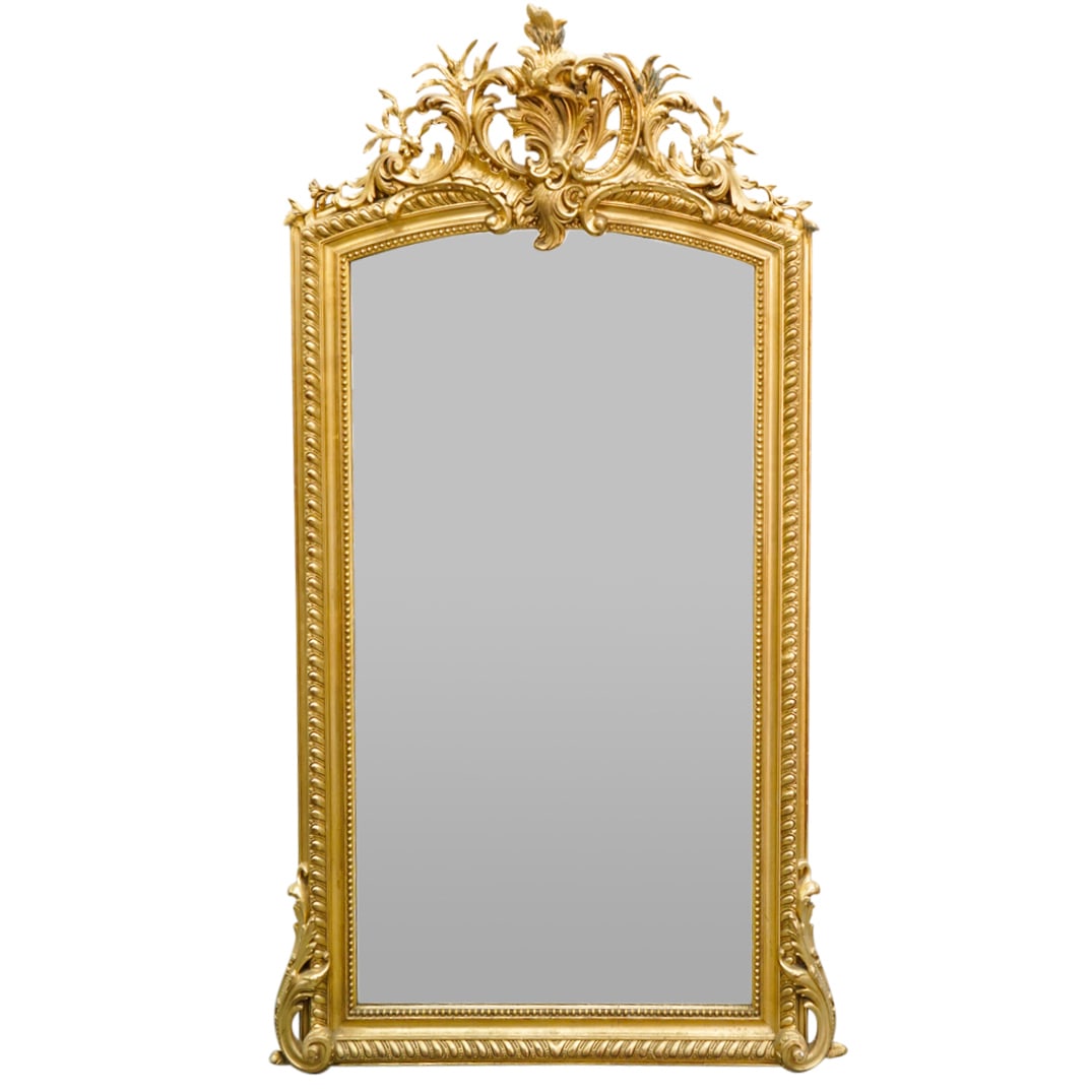 Large 19th C. Louis Philippe Floor Mirror (1 of 4)
