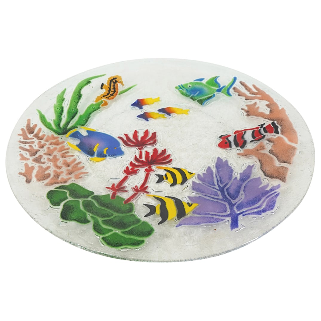 Large Art Glass Tropical Fish Underwater Bowl Plate (1 of 6)