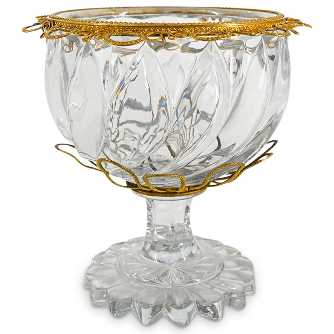 Antique Crystal And Gilt Bronze Footed Candy Bowl (1 of 4)