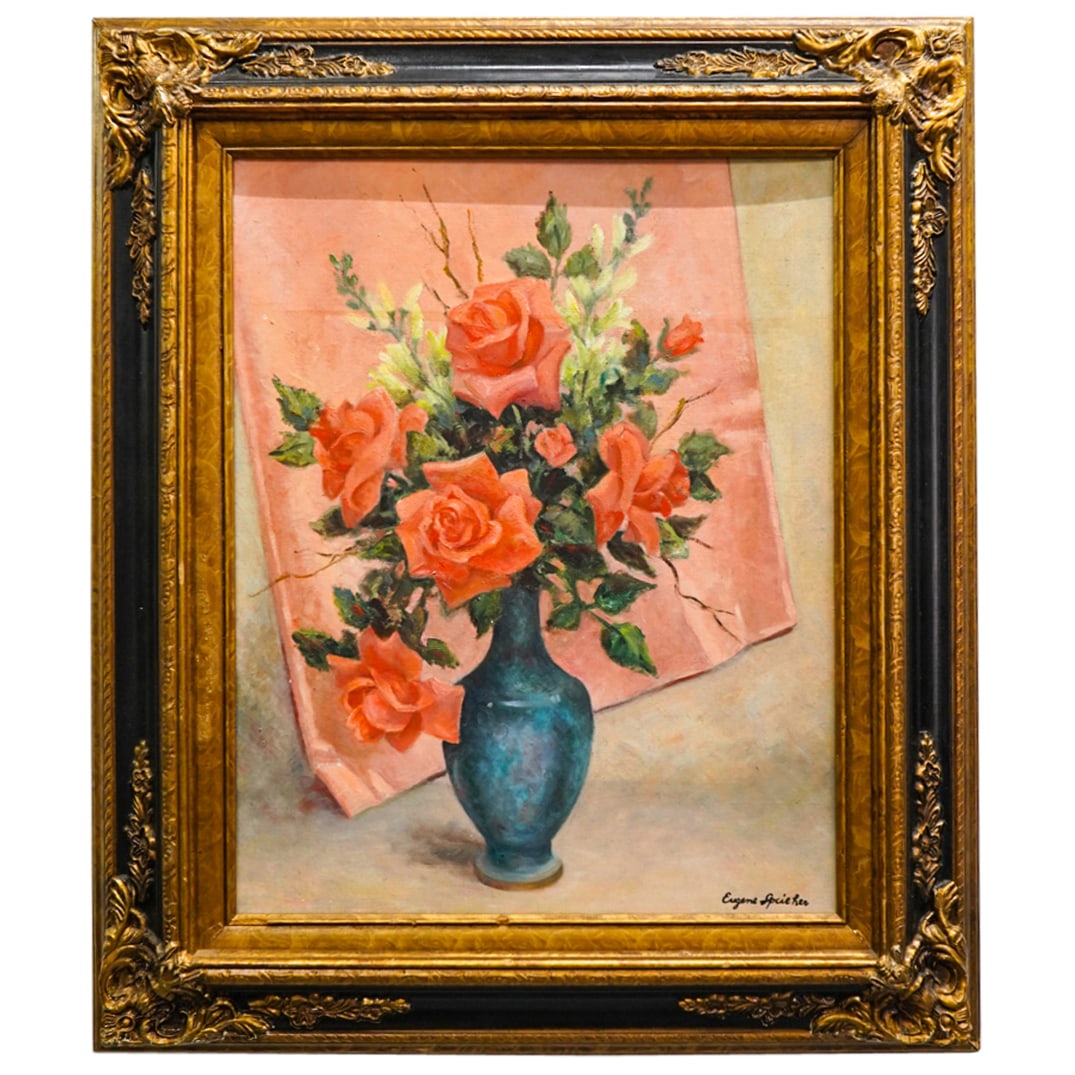 Eugene Speicher (American, 1883-1962) Floral Still Life Oil On Panel (1 of 4)