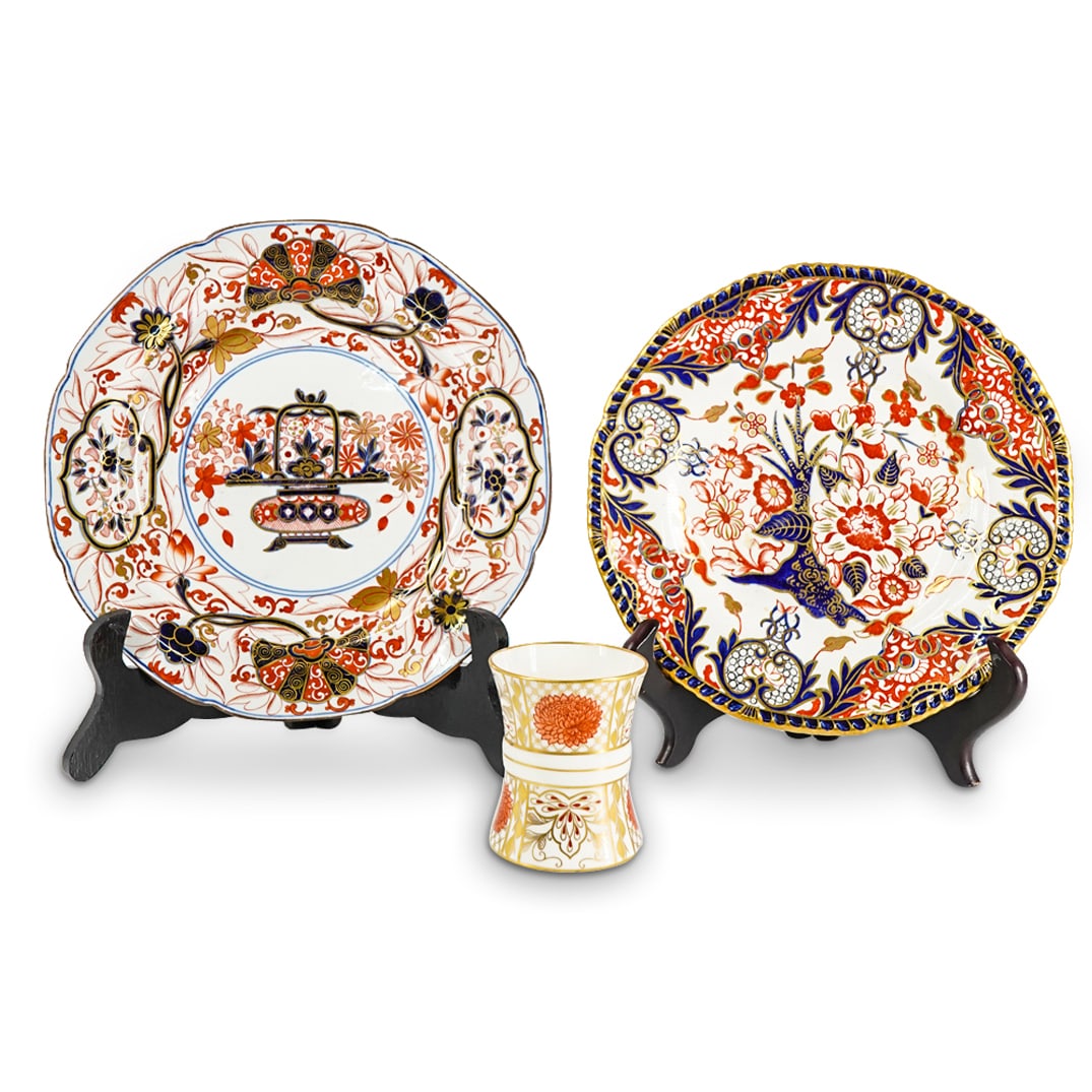 (3 Pc) Vintage English Imari Style Porcelain Dishes (1 of 10)