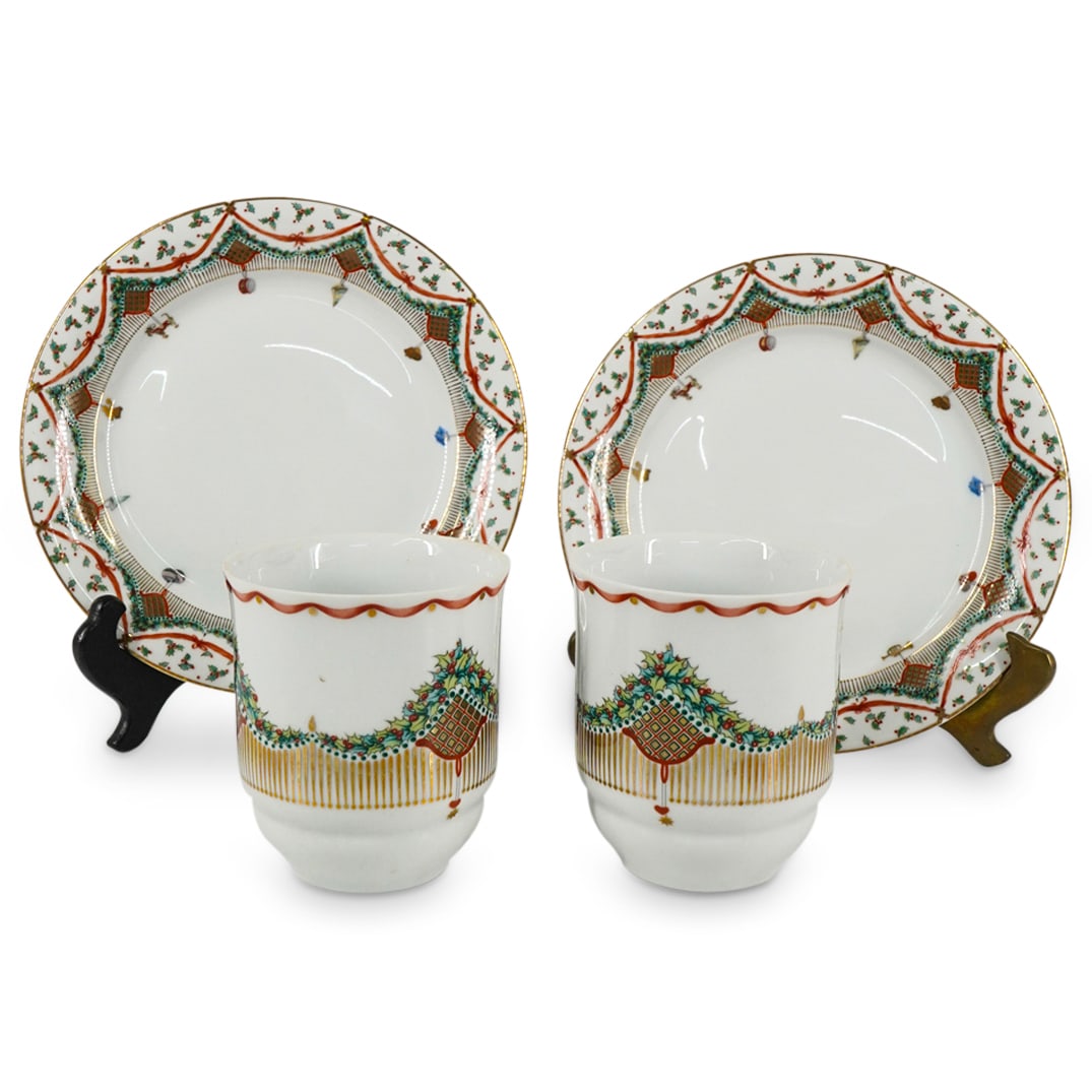 (4 Pc) Royal Copenhagen "Christmas Joy" Porcelain Plates & Mugs (1 of 6)