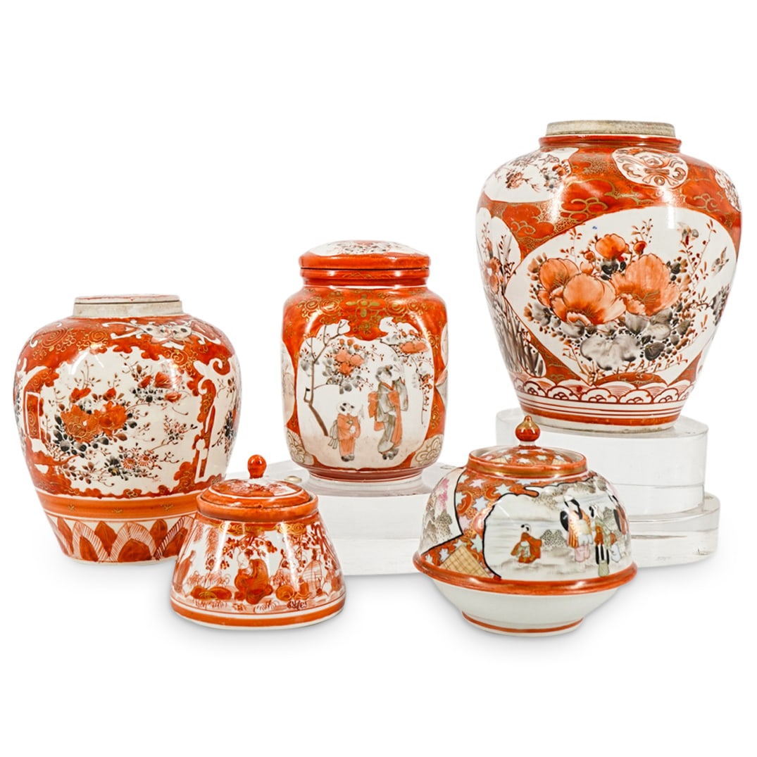 (5 Pc) Kutani Porcelain Vessels (1 of 16)