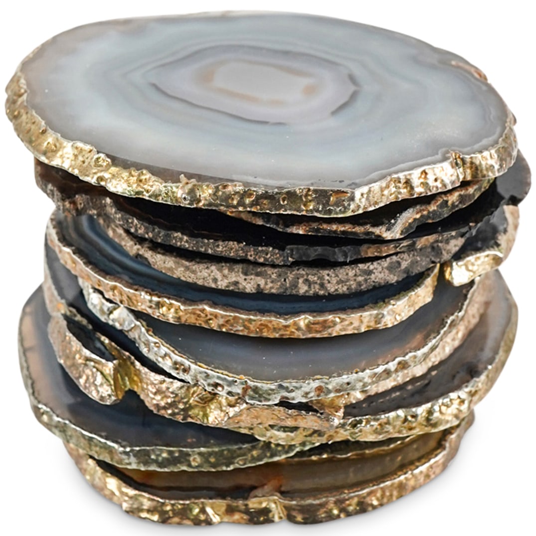 (12 Pc) Rough-Cut Agate Geode Coasters By Anna New York (1 of 10)